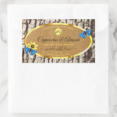 天然木素朴樹皮粒製品ラベルロゴ 長方形シール (バッグ)