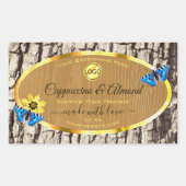 天然木素朴樹皮粒製品ラベルロゴ 長方形シール (正面)