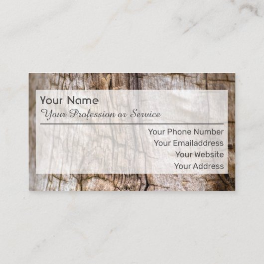 天然木製オーガニックスタイル名刺 名刺 (裏面)
