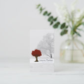 天然林シルバーツリー気に風景芝生 名刺 (スタンド正面)