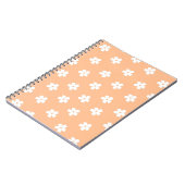 天然桃名門私立校風の白ヒッピー花柄 ノートブック (左側)