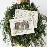 天然植物写真エレガントのクリスマシンプルス シーズンカード<br><div class="desc">自然エレガント植物写真シンプルデザイン喜びスクリプトクリスマスカード。</div>