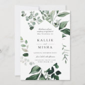 天然植物幾何学フレーム結婚式招待状 招待状 (正面)