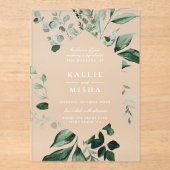 天然植物幾何学模様結婚枠 アクリル招待状 (正面)