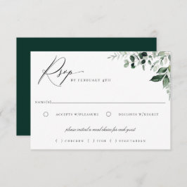 天然植物性の緑の食事の選択 出欠カード