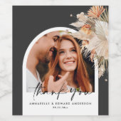 天然植物性アーチ写真モダンパンパスワインラ ワインラベル (シングルラベル)