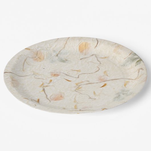 天然植物性クラフト紙背景パーティー ペーパープレート (アングル)