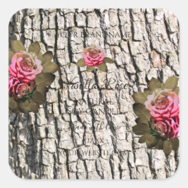 天然樹皮製品ラベル白木粒 スクエアシール