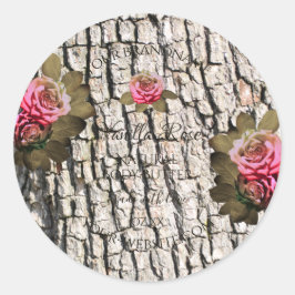 天然樹皮製品ラベル白木粒 ラウンドシール