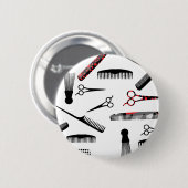 天然毛の赤い黒 缶バッジ (正面&裏面)