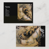 天然毛美しいジュエリーモノグラムブラックパール 名刺 (正面/裏面)