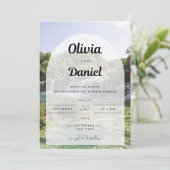 天然水を背景にした招待 招待状 (スタンド正面)