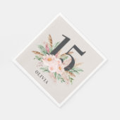 天然水ガーリー色フローラエレガント誕生日 スタンダードランチョンナプキン (角)