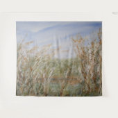 天然池のワイルドエッジ水彩プリント タペストリー (正面(横))