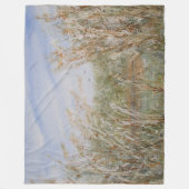 天然池のワイルドエッジ水彩プリント フリースブランケット (正面)