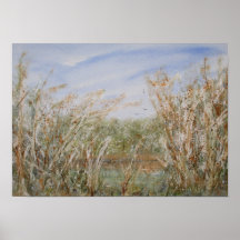 天然池のワイルドエッジ水彩プリント