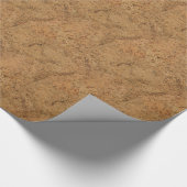 天然煙コルクバークウッド木目の外観 ラッピングペーパー (角)