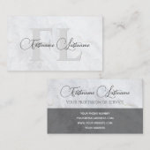 天然白大理石表面書道モノグラム 名刺 (正面/裏面)