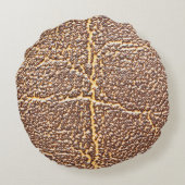 天然皮革製の本のカバーのテクスチャ抽象芸術,熟成, ラウンドクッション (裏面)