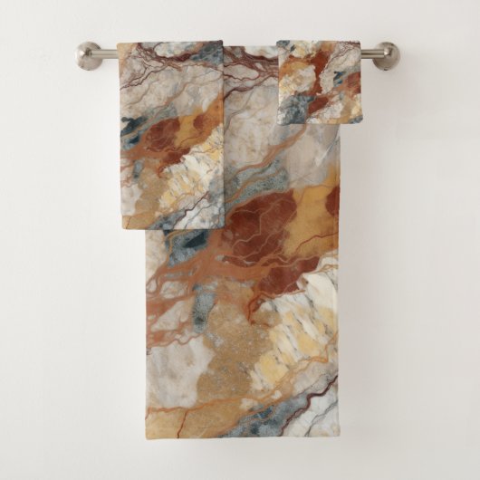 天然石エレガント大理石パターン バスタオルセット (インサイチュ)