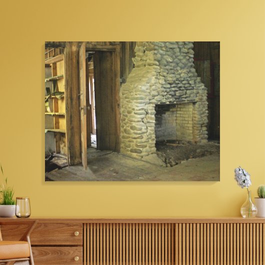 天然石炉 キャンバスプリント (インサイチュ (リビング))