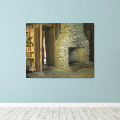 天然石炉 キャンバスプリント (インサイチュ (ウッドフロア))