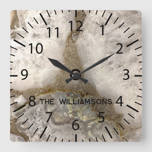 天然石英泥岩 スクエア壁時計 (正面)