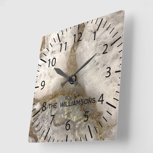天然石英泥岩 スクエア壁時計 (傾斜)