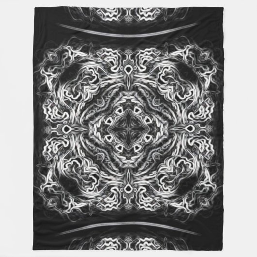 天然稲妻のドラゴンの種族の曼荼羅のキルト フリースブランケット (正面)