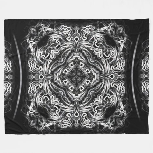 天然稲妻のドラゴンの種族の曼荼羅のキルト フリースブランケット (正面(横))