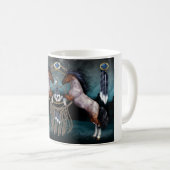 天然米国式の馬のギフトのマグ コーヒーマグカップ (正面右)