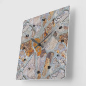 天然素朴石模様プリント2 スクエア壁時計 (傾斜)