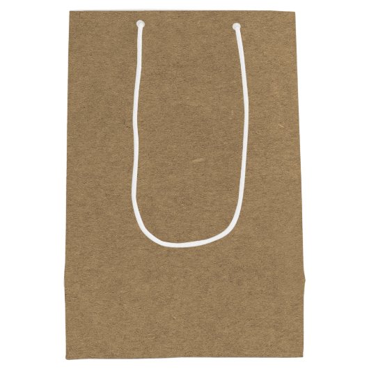 天然素朴褐色筏無地の平モダン ミディアムペーパーバッグ (裏面)