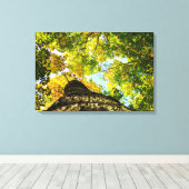 天然緑と黄色の木 キャンバスプリント (インサイチュ (ウッドフロア))