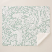 天然緑の白いスケッチの森林動物 シェルパブランケット (正面(横))