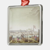 天然自動記録器が付いているバテービア、プレート50の城砦 メタルオーナメント (左)