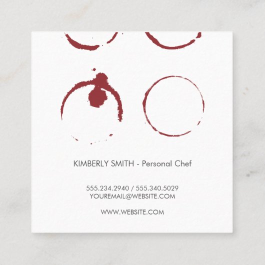 天然茶ワインの汚れ スクエア名刺 (裏面)