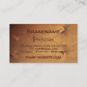 天然茶色の素朴木製ボード木の樹皮のロゴ 名刺 (裏面)