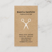 天然茶色の美容師ツールパターン 名刺 (裏面)