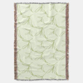 天然茶葉ミントグリーンシームレスパターン スローブランケット (正面縦)