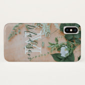 天然葉フローラウッドグリーンカッコいいイニシャル名 Case-Mate iPhoneケース (裏面(横))