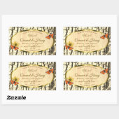 天然褐色木粒樹皮製品ラベル 長方形シール (シート)