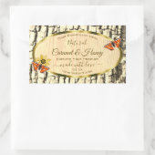 天然褐色木粒樹皮製品ラベル 長方形シール (バッグ)