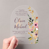 天然野結婚花 アクリル招待状 (インサイチュ (ポータブル))