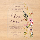 天然野結婚花 アクリル招待状 (正面)