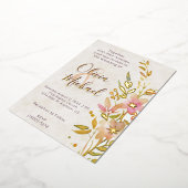 天然野結婚花 箔招待状 (回転した状態)