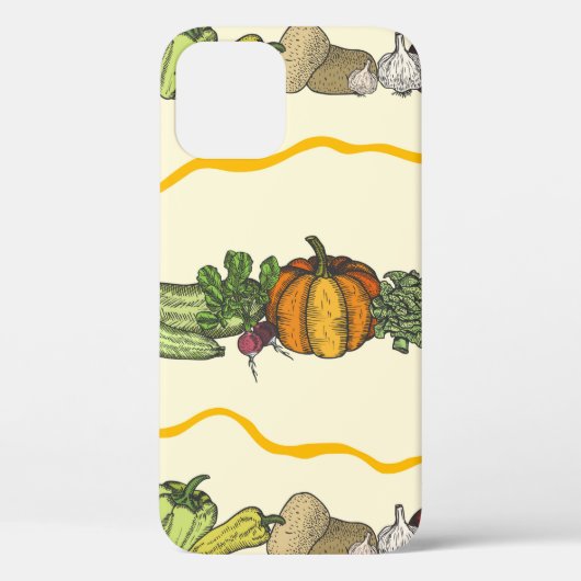天然野菜の手描き継ぎ目のパターン Case-Mate iPhoneケース (裏面)