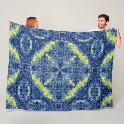 天然Lakotaスー族の種族のワシの薬の曼荼羅 フリースブランケット (インサイチュ)