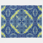 天然Lakotaスー族の種族のワシの薬の曼荼羅 フリースブランケット (正面(横))