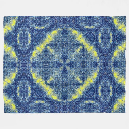 天然Lakotaスー族の種族のワシの薬の曼荼羅 フリースブランケット (正面(横))